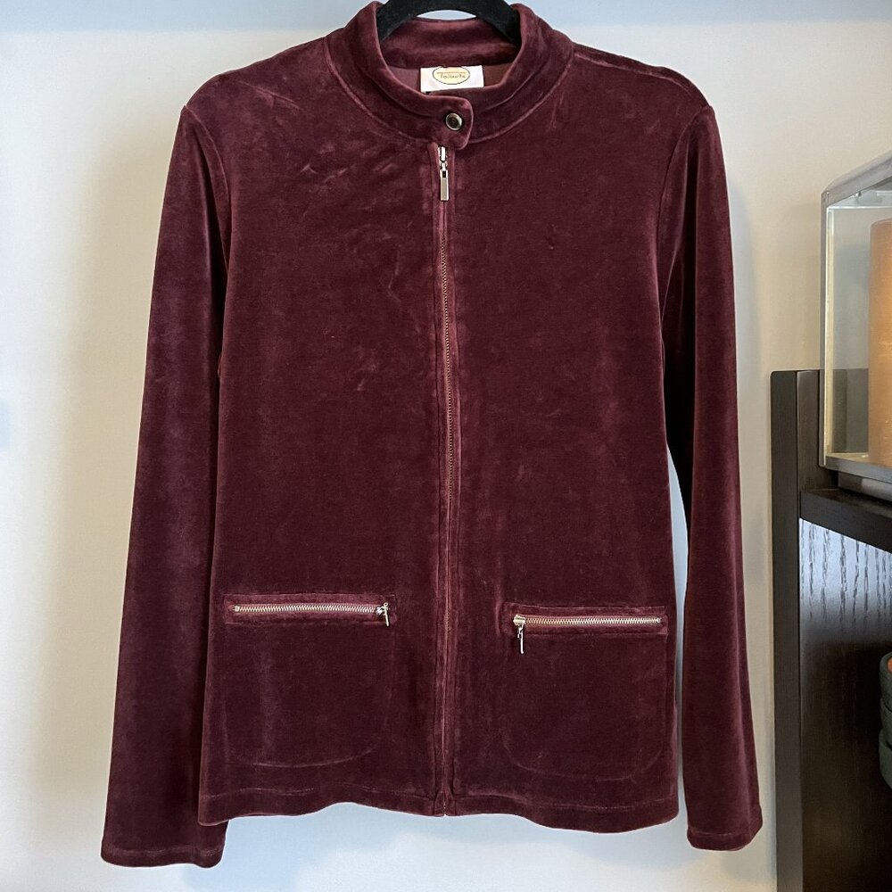 Talbots Luxe Velour Jacket (Burgundy) M